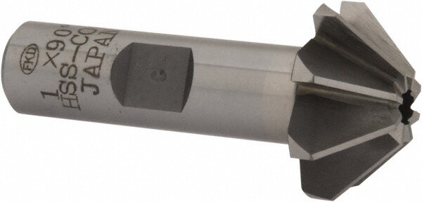 1" Large x 3/8" Small Diam, 7/16" Width of Cut, 90° Included Angle, Cobalt Face Angle Cutter