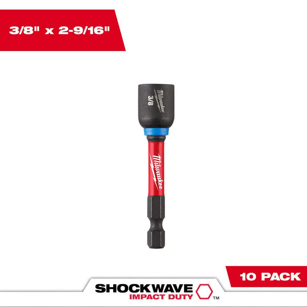 Power & Impact Screwdriver Bit Sets; Bit Type: Impact Nut Driver ; Point Type: Hex ; Drive Size: 3/8 ; Overall Length (Inch): 2-9/16 ; Hex Size Range (Inch): 1/4 ; Blade Width: 1/4