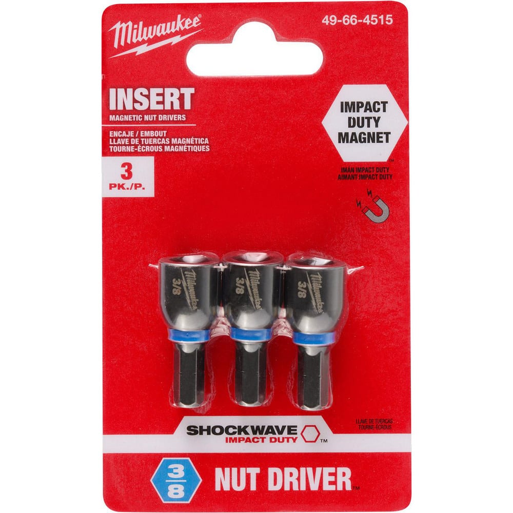 Power & Impact Screwdriver Bit Sets; Bit Type: Impact Nut Driver ; Point Type: Hex ; Drive Size: 3/8 ; Overall Length (Inch): 1-1/2 ; Hex Size Range (Inch): 1/4 ; Blade Width: 1/4