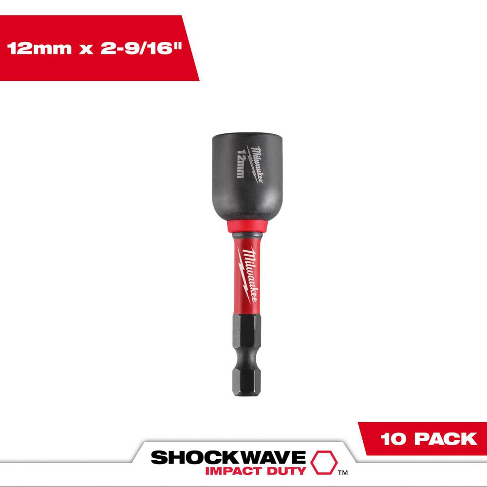 Power & Impact Screwdriver Bit Sets; Bit Type: Impact Nut Driver ; Point Type: Hex ; Drive Size: 12 mm ; Overall Length (Inch): 2-9/16 ; Hex Size Range (Inch): 1/4 ; Blade Width: 1/4