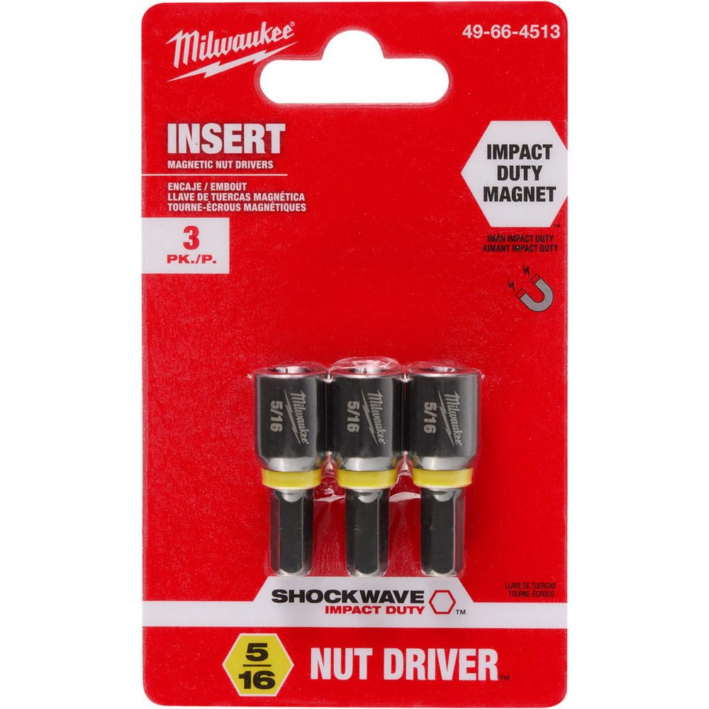 Power & Impact Screwdriver Bit Sets; Bit Type: Impact Nut Driver ; Point Type: Hex ; Drive Size: 5/16 ; Overall Length (Inch): 1-3/8 ; Hex Size Range (Inch): 1/4 ; Blade Width: 1/4