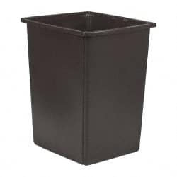 Trash Can: 56 gal, Rectangle, Brown