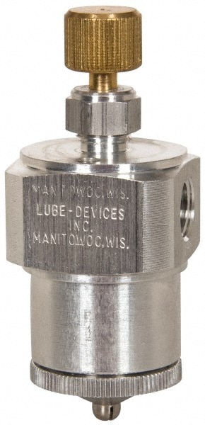 1/8-27 Inlet Thread, Aluminum Body/Brass Nozzle, Oil Reservoir Spray Valve