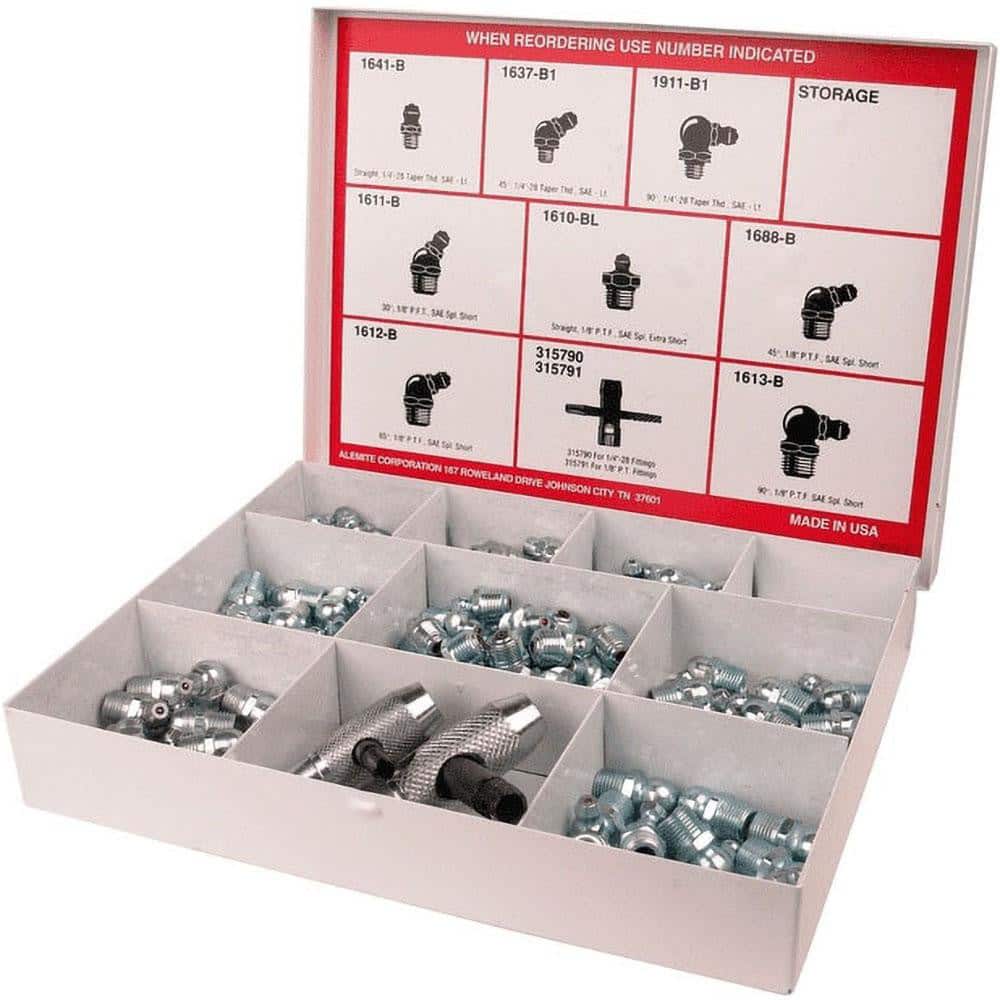 Alemite 2364-1 134 Piece, Inch, Box Nickel/Copper Grease Fitting Set 