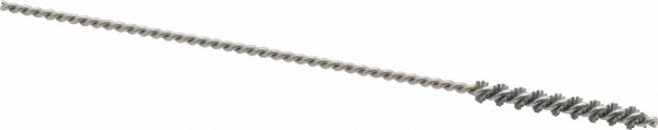 Power Tube Brush: 0.135" Dia, Helical, Nylon - 1" Brush Length, 4" OAL, 0.067" Dia Shank