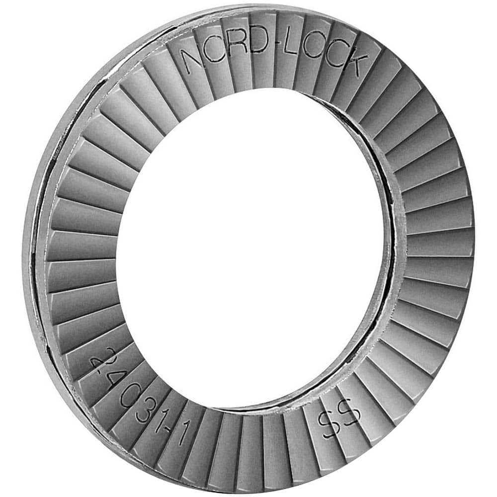 Nord-Lock 90008 Wedge Lock Washer: 0.294" OD, 0.174" ID, Stainless Steel, 316L, Uncoated 