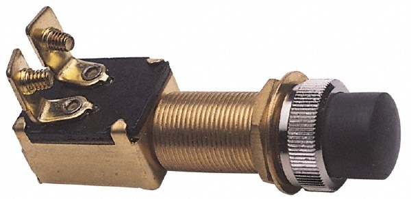 Automotive Switches; Switch Type: Brass Push-Button Switch ; Sequence: Momentary On ; Amperage: 15 A ; Voltage: 12 V