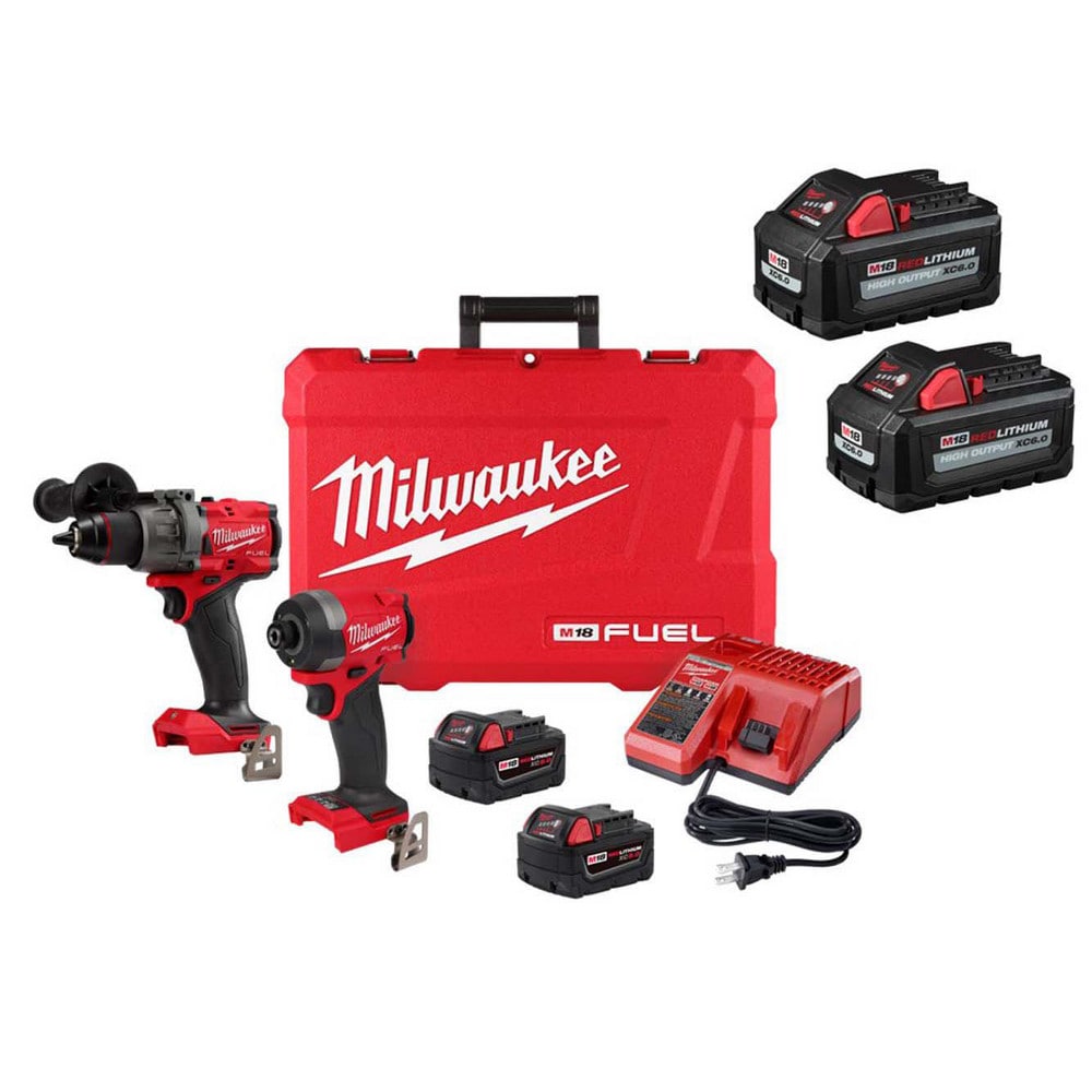 Cordless Tool Combination Kits; Kit Type: 1/2 in Hammer Drill/Driver; 1/4 in Hex Impact Driver; Circular Saw; Grinder; Impact Wrench; Reciprocating Saw; Worklight ; Voltage: 18.00 ; Batteries Included: Yes ; Battery Chemistry: Lithium-ion