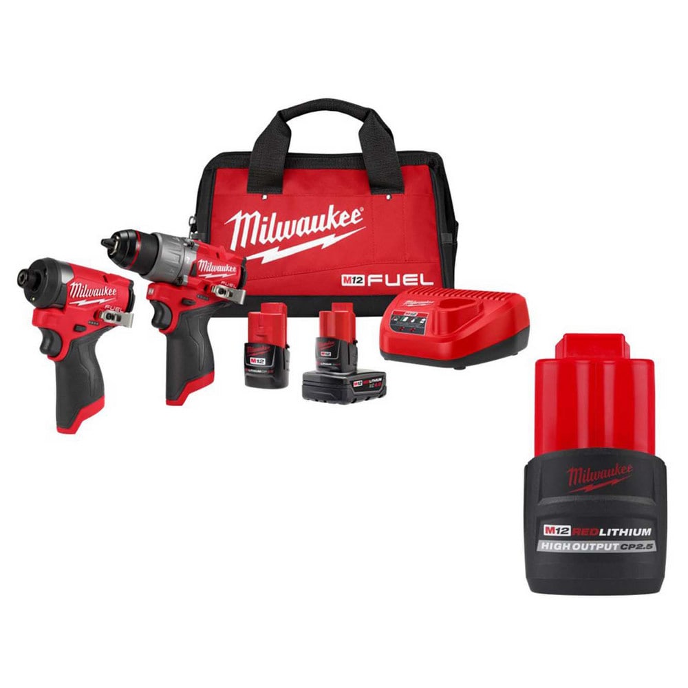 Cordless Tool Combination Kits; Kit Type: 12 Volt Cordless Tool Combination ; Voltage: 12.00 ; Batteries Included: Yes ; Battery Chemistry: Lithium-ion ; Battery Series: M12 ; Battery Capacity: 2Ah; 4Ah