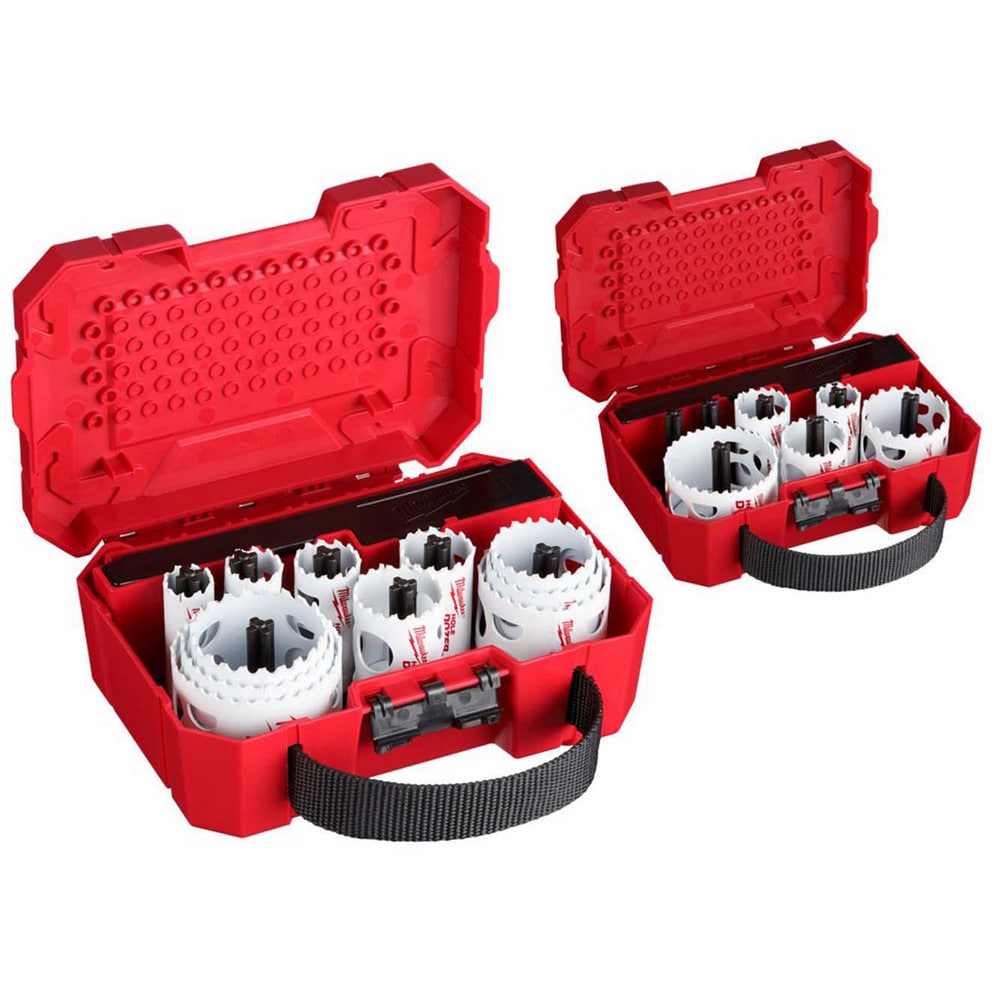 Hole Saw Kits; Minimum Saw Diameter (Decimal Inch): 3/4 ; Maximum Saw Diameter (Decimal Inch): 2-1/2 ; Number of Hole Saws: 11 ; Cutting Edge Style: Toothed ; Material: Bi-Metal ; Material Application: Wood; Duct; Metal; Plastic; Steel