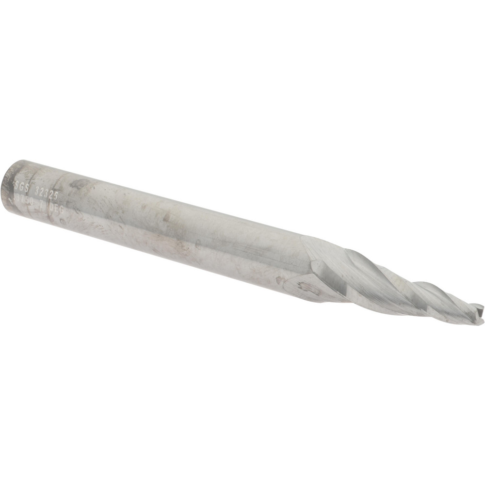 SGS 32325 Tapered End Mill: 7 &deg; per Side, 1/8" Small Dia, 1" LOC, 3 Flutes, Solid Carbide, Square End Image