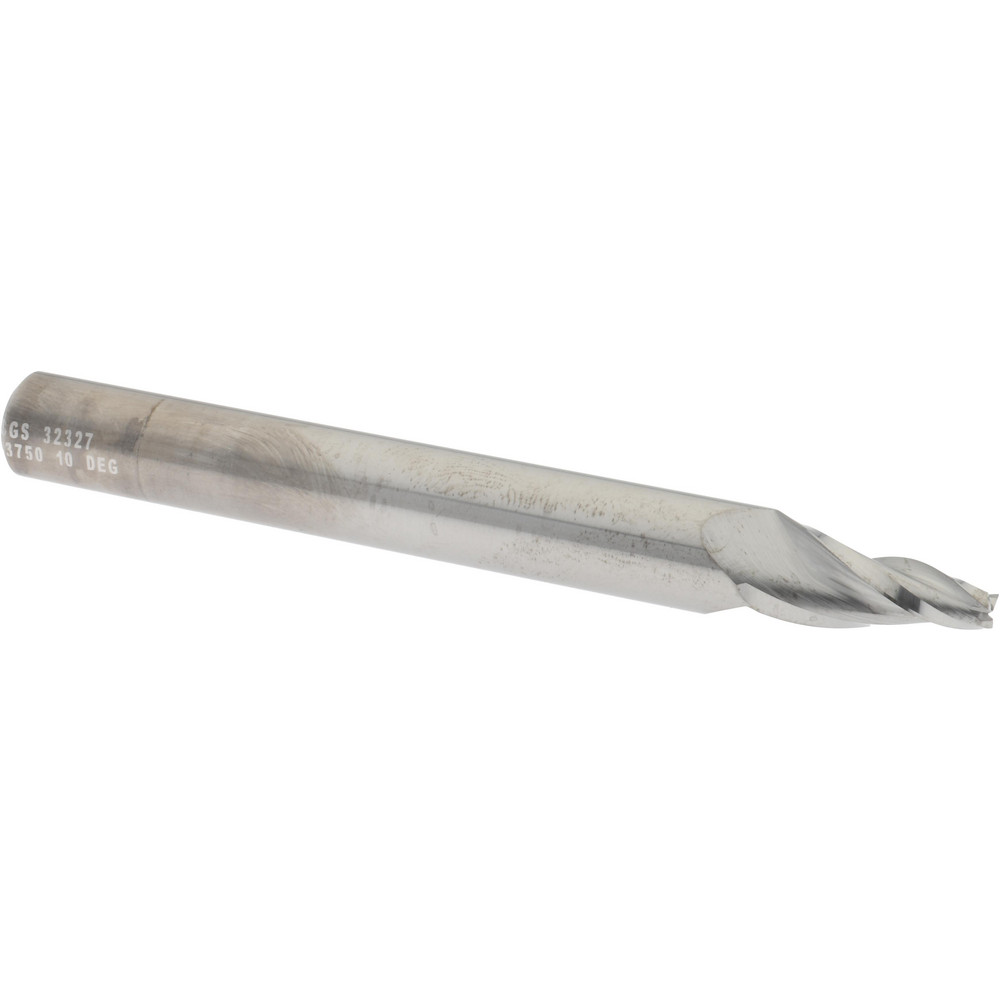 SGS Tapered End Mill 10 deg Angle per Side, 1/8" Small Dia, 3/4" LOC