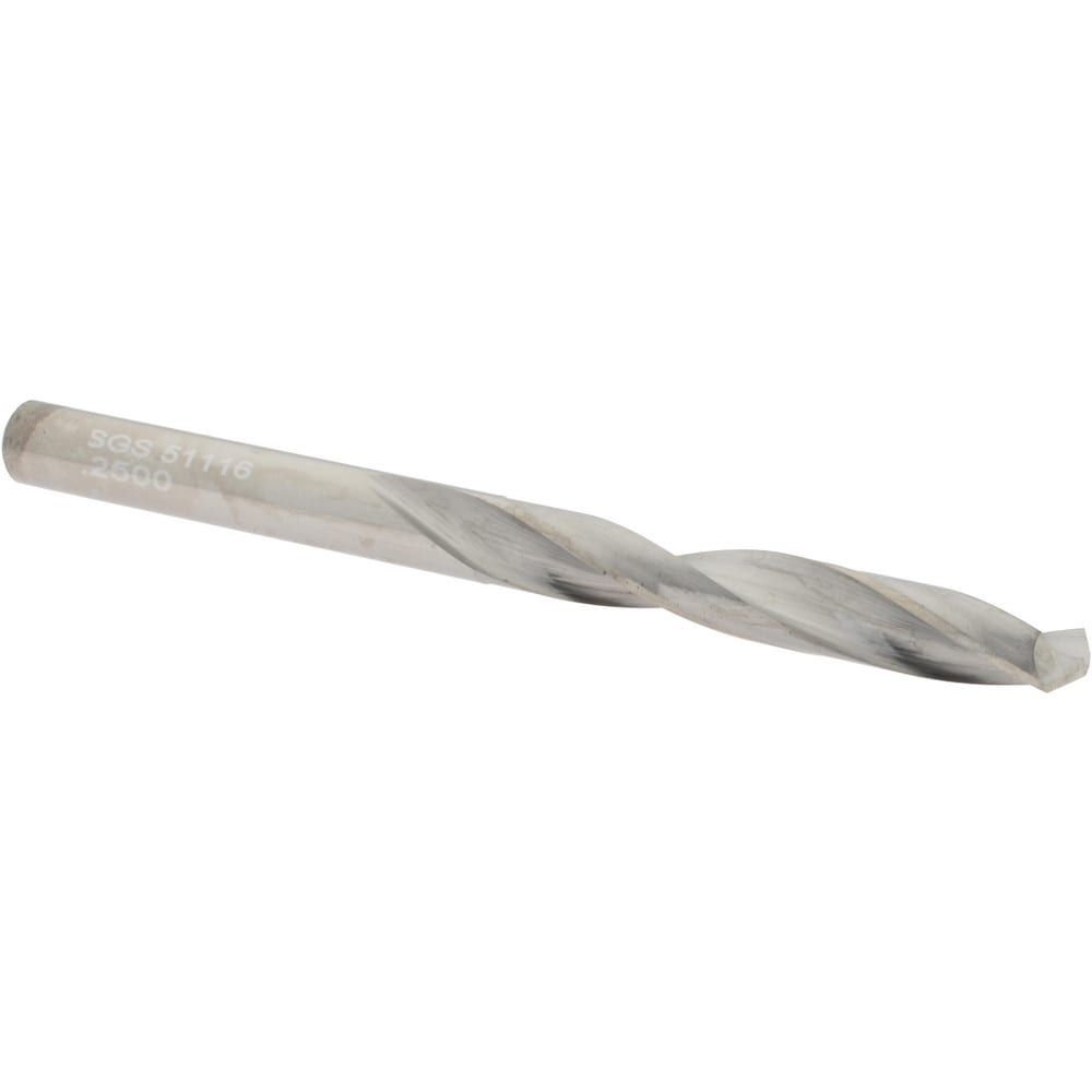 SGS 51116 Jobber Length Drill Bit: 0.25" Dia, 118 °, Solid Carbide Image