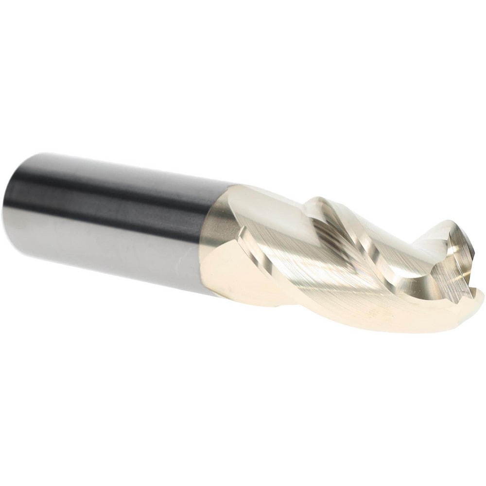 Ball End Mill: 1" Dia, 2" LOC, 3 Flute, Solid Carbide