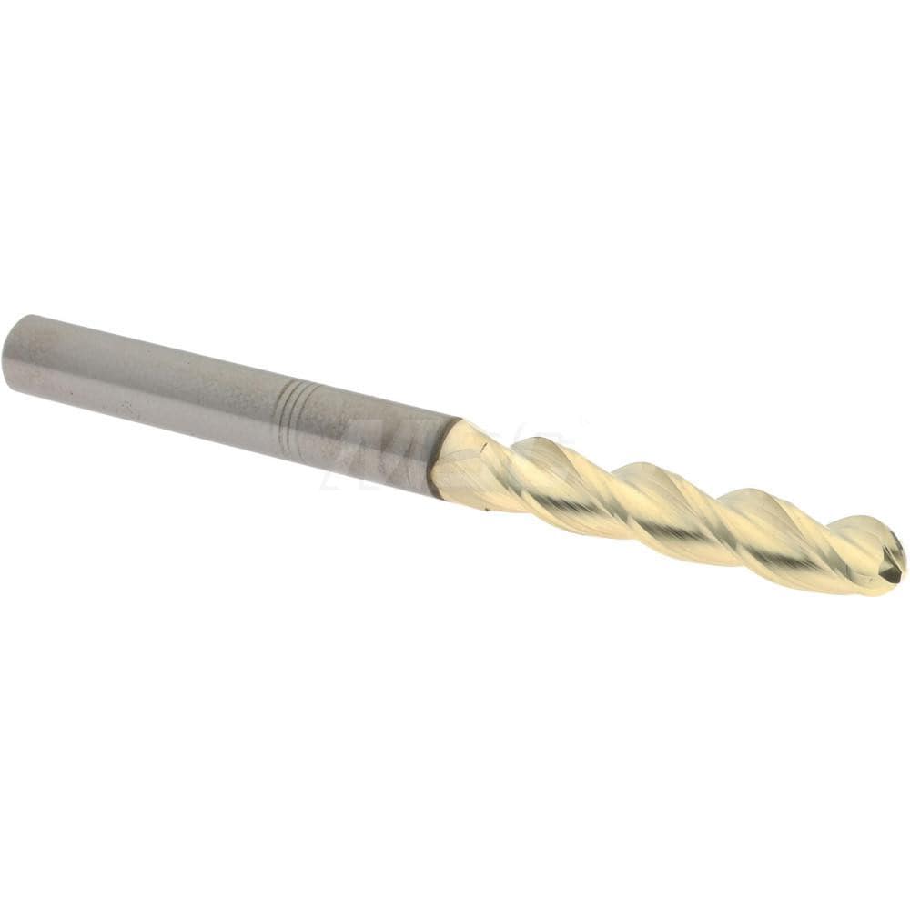 Accupro 35025020BNC5 Ball End Mill: 0.25" Dia, 1.25" LOC, 3 Flute, Solid Carbide 