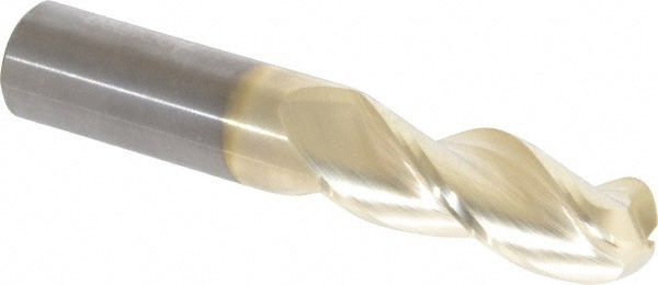 Ball End Mill: 5/8" Dia, 1-5/8" LOC, 3 Flute, Solid Carbide
