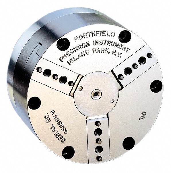 Air Power Lathe Chuck: 4" Dia, 3 Jaws