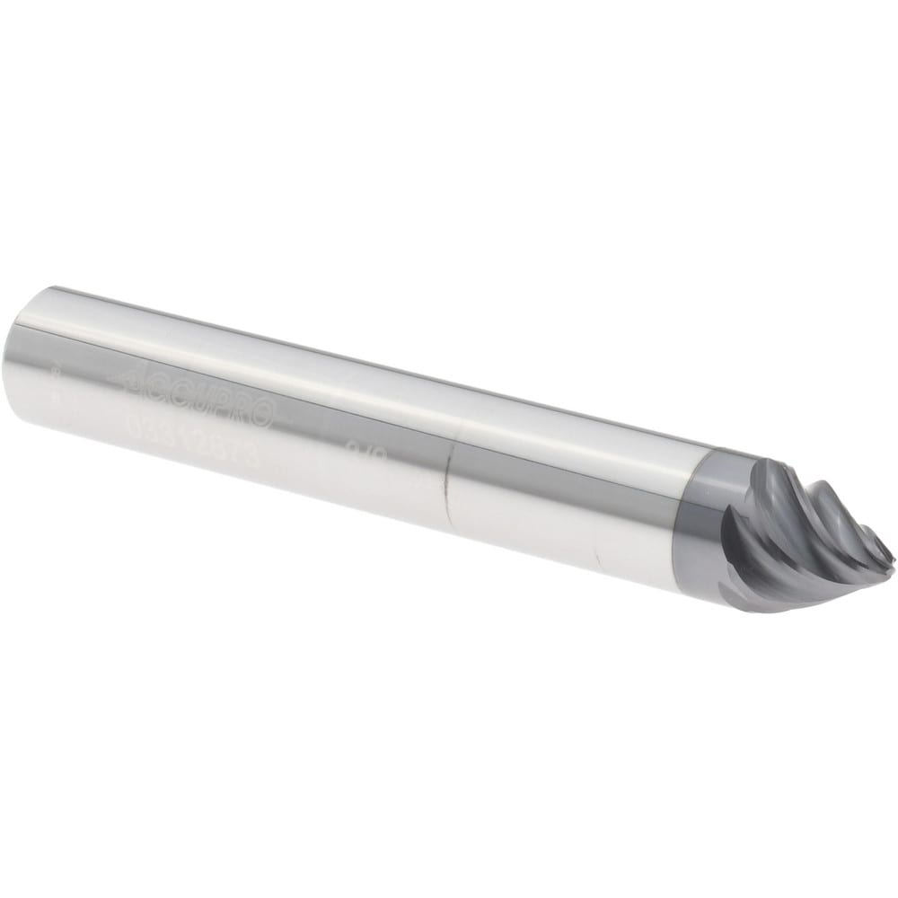 Barrel Cutter End Mills; End Type: Taper Form ; Material: Solid Carbide ; Taper Angle Per Side: 30.00 ; Finish Coating: AlTiN+ ; Length of Cut (Decimal Inch): 0.3281 ; Shank Diameter (Inch): 3/8