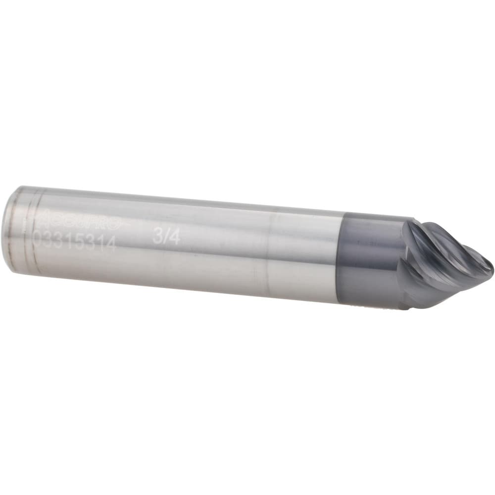 Barrel Cutter End Mills; End Type: Taper Form ; Material: Solid Carbide ; Taper Angle Per Side: 30.00 ; Finish Coating: AlTiN+ ; Length of Cut (Decimal Inch): 0.6562 ; Shank Diameter (Inch): 3/4