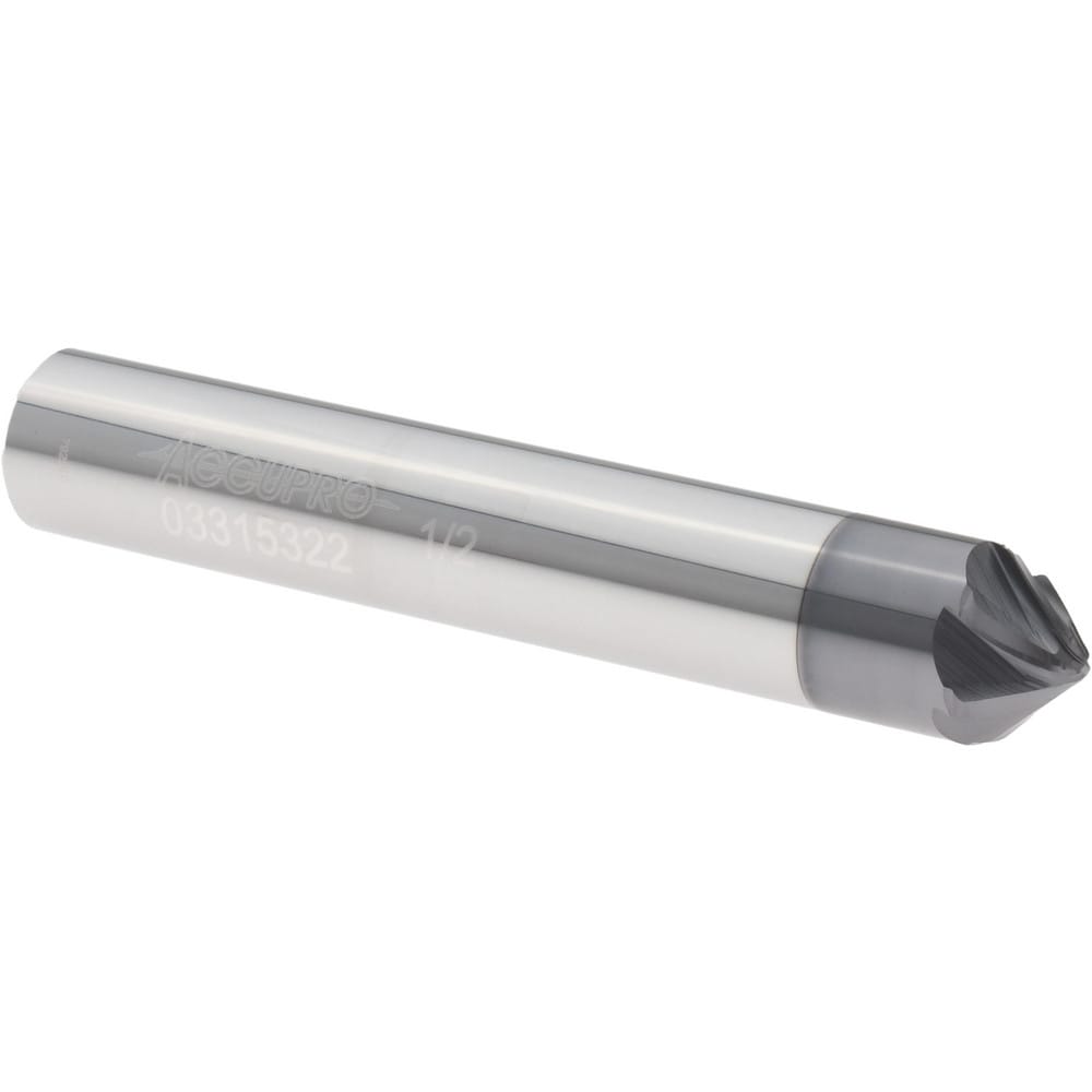 Barrel Cutter End Mills; End Type: Taper Form ; Material: Solid Carbide ; Taper Angle Per Side: 45.00 ; Length of Cut (Inch): 1/4 ; Finish Coating: AlTiN+ ; Shank Diameter (Inch): 1/2