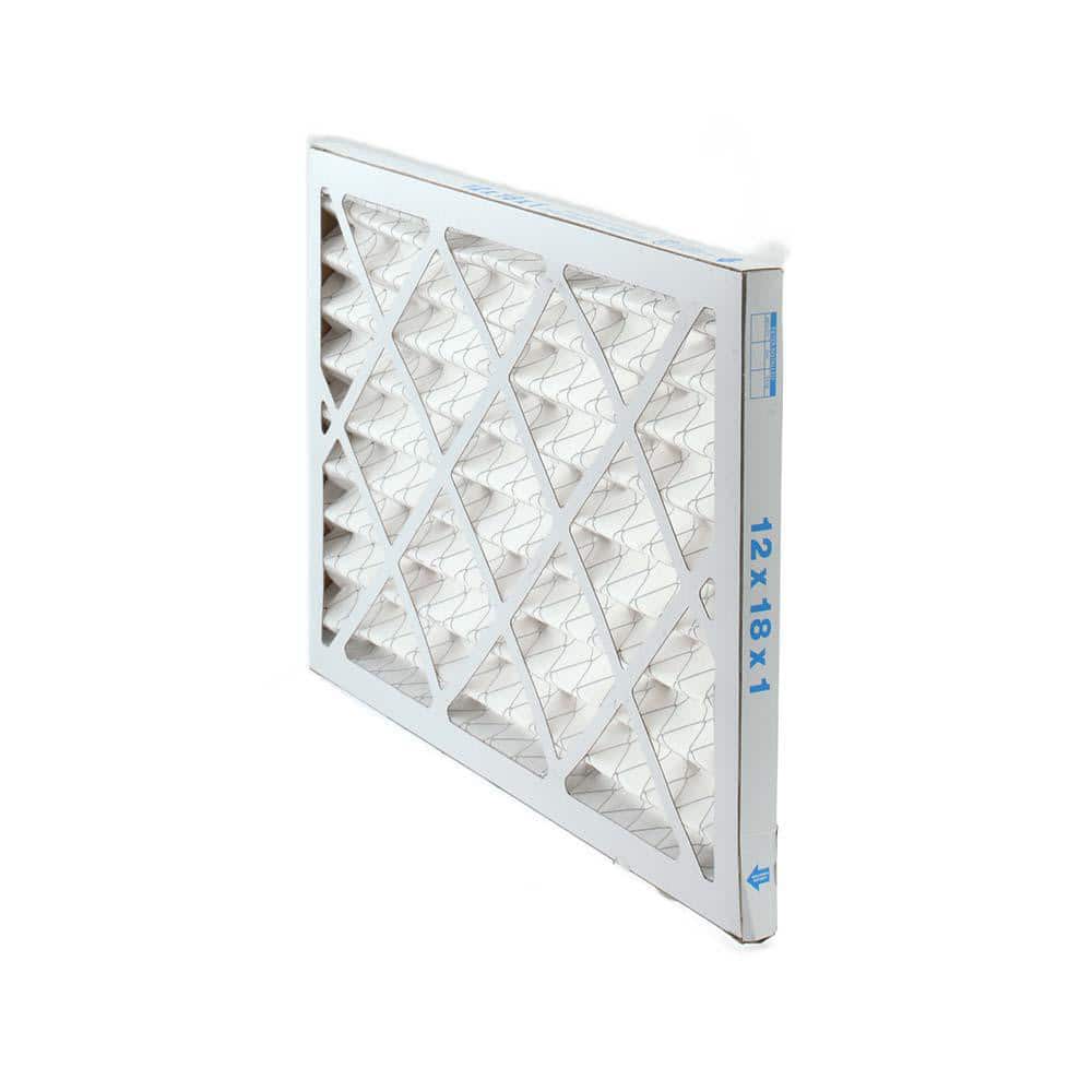 Pleated Air Filter: 12 x 18 x 1", MERV 8, 35% Efficiency, Wire-Backed Pleated