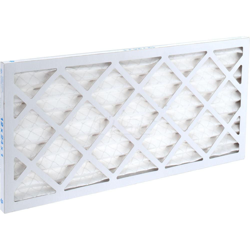 Pleated Air Filter: 12 x 24 x 1", MERV 8, 35% Efficiency, Wire-Backed Pleated