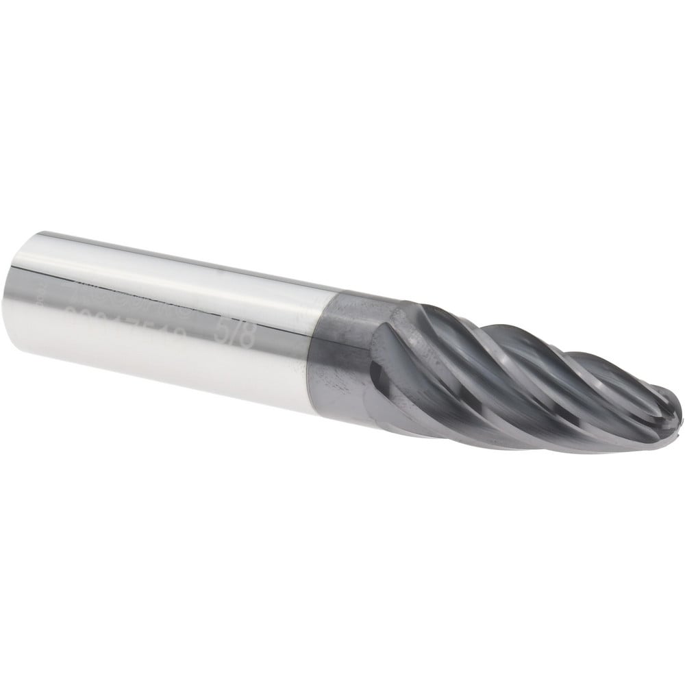 Barrel Cutter End Mills; End Type: Oval Form ; Material: Solid Carbide ; Finish Coating: AlTiN+ ; Length of Cut (Decimal Inch): 1.3766 ; Shank Diameter (Inch): 5/8 ; Overall Length (Inch): 3-1/2