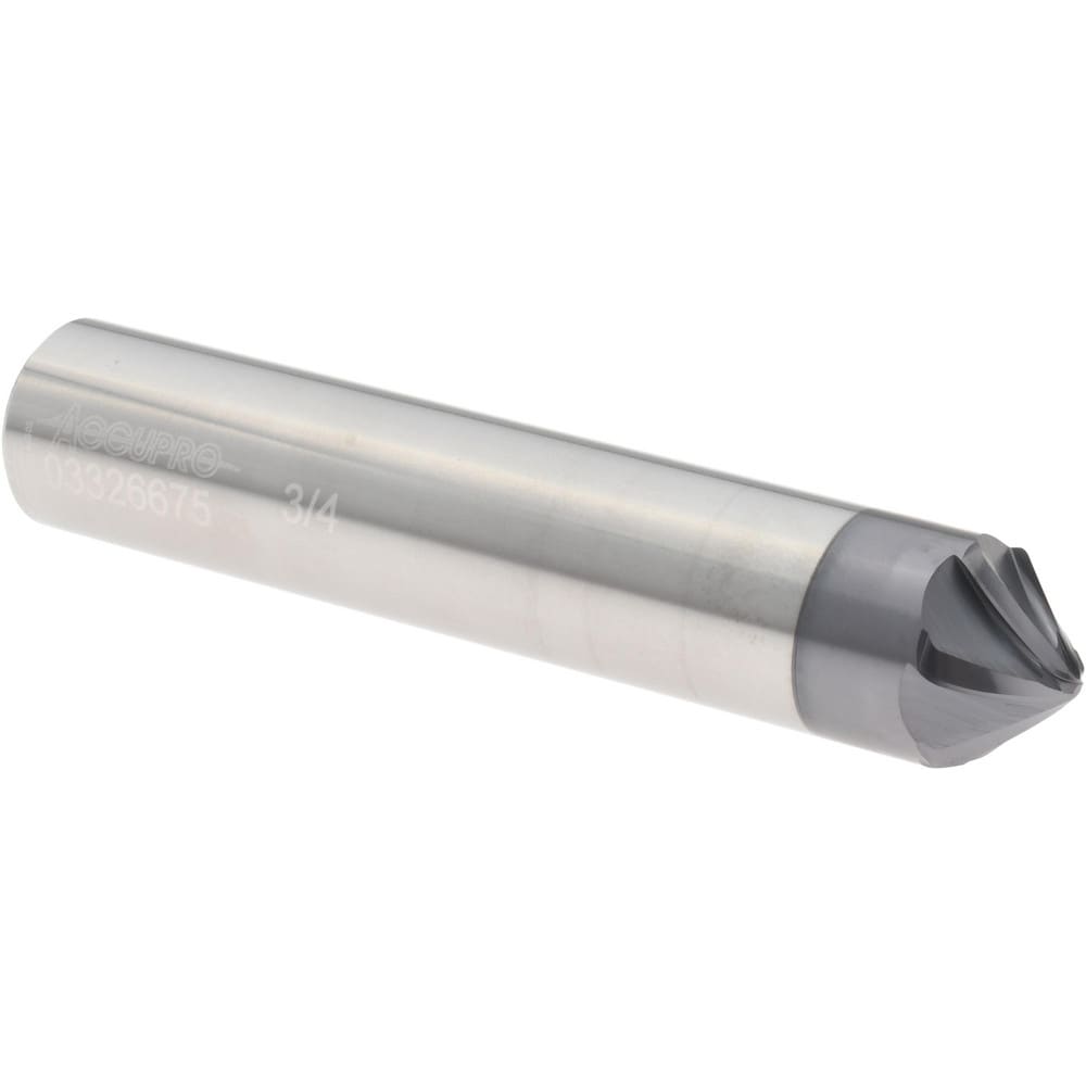 Barrel Cutter End Mills; End Type: Taper Form ; Material: Solid Carbide ; Taper Angle Per Side: 45.00 ; Length of Cut (Inch): 3/8 ; Finish Coating: AlTiN+ ; Shank Diameter (Inch): 3/4