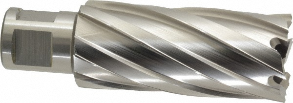Annular Cutter: 1-1/16" Dia, 2" Depth of Cut, High Speed Steel - 3/4" Shank Dia, Weldon Flat Shank, 2 Flats, Bright/Uncoated