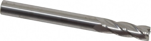 Corner Radius End Mill: 1/4" Dia, 3/4" LOC, 0.015" Radius, 4 Flutes, Solid Carbide