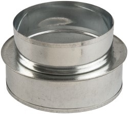 6" ID, 5" Reduced ID, Galvanized Duct Shortway Reducer Wo/Crimp