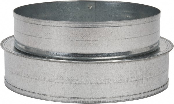 7" ID, 6" Reduced ID, Galvanized Duct Shortway Reducer Wo/Crimp