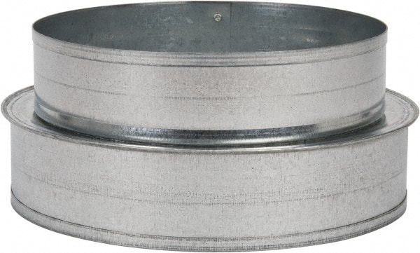 8" ID, 7" Reduced ID, Galvanized Duct Shortway Reducer Wo/Crimp