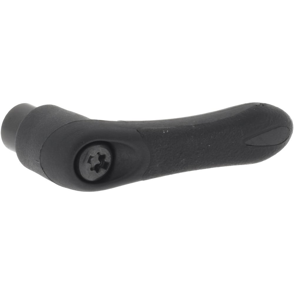 Adjustable Clamping Handle: 1/4-20 Thread, 0.39" Hub Dia, Thermoplastic Elastomer, Black