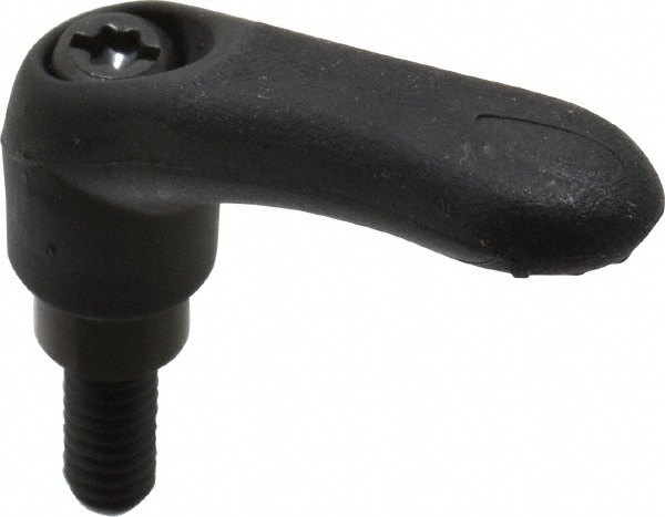 Adjustable Clamping Handle: 1/4-20 Thread, 0.39" Hub Dia, Thermoplastic Elastomer, Black