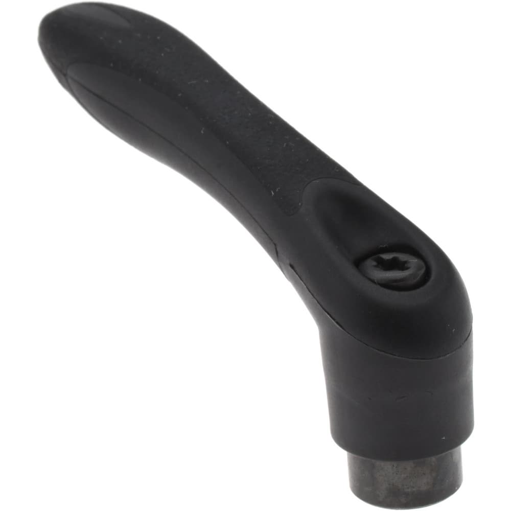 Adjustable Clamping Handle: 5/16-18 Thread, 0.53" Hub Dia, Thermoplastic Elastomer, Black