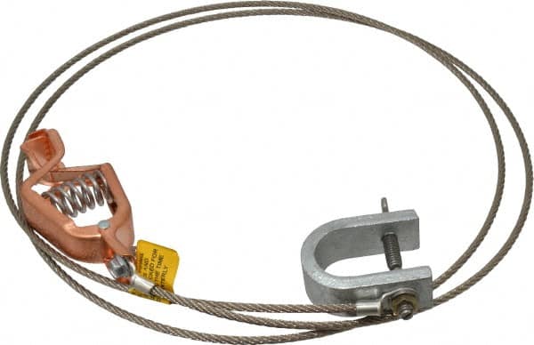 Hubbell Workplace Solutions GCSP-AC-05 19 AWG, 5 Ft., Alligator Clip, C-Clamp, Grounding Cable with Clamps 