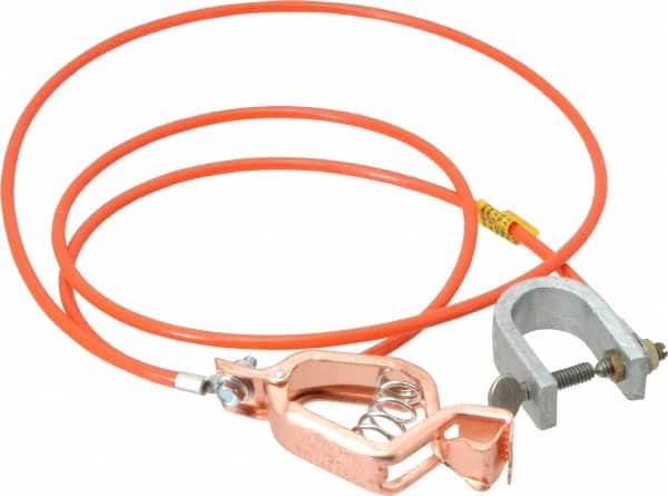 Hubbell Workplace Solutions GCSI-AC-05 19 AWG, 5 Ft., Alligator Clip, C-Clamp, Grounding Cable with Clamps 