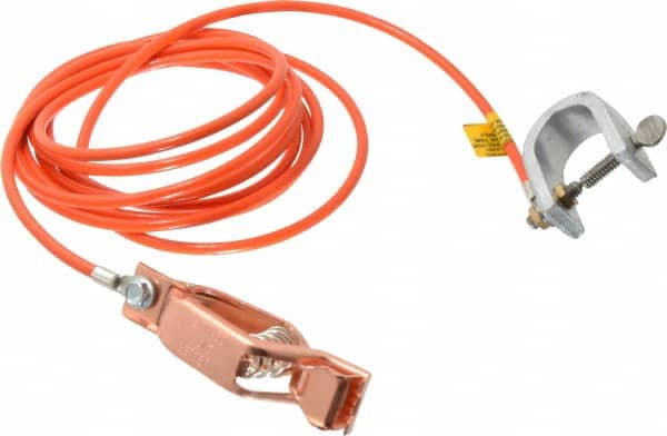 Hubbell Workplace Solutions GCSI-AC-10 19 AWG, 10 Ft., Alligator Clip, C-Clamp, Grounding Cable with Clamps 