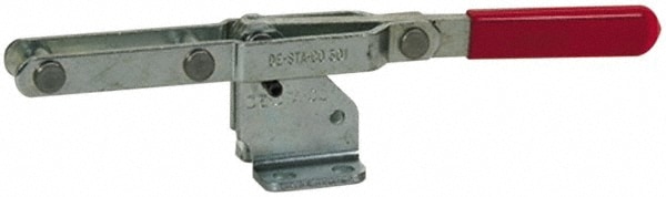 Pull-Action Latch Clamp: Horizontal, 450 lb, U-Hook, Flanged Base