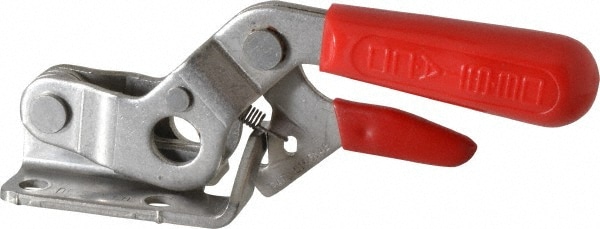 Pull-Action Latch Clamp: Horizontal, 2,000 lb, U-Hook, Flanged Base