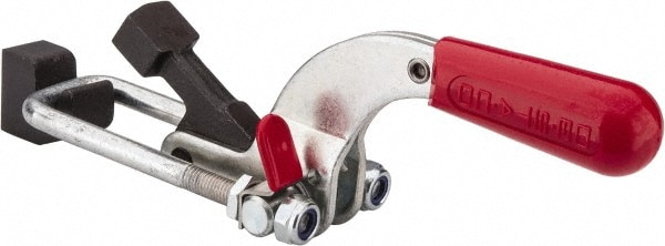 Pull-Action Latch Clamp: Horizontal, 4,000 lb, U-Hook, Weldable Base