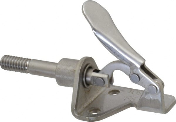 De-Sta-Co 601-OSS Standard Straight Line Action Clamp: 100 lb Load Capacity, 0.63" Plunger Travel, Flanged Base, Stainless Steel 