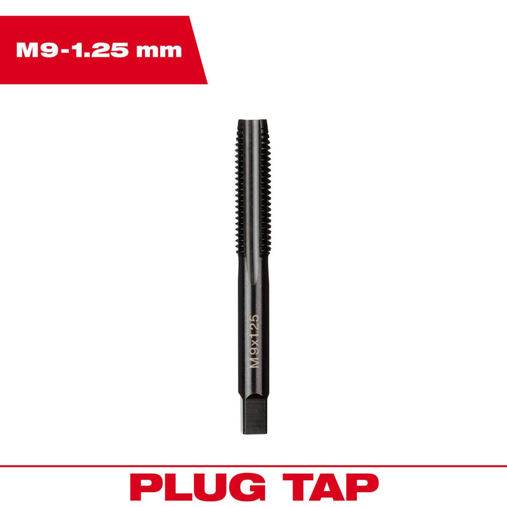 Straight Flute Taps; Tap Type: Straight Flute ; Thread Size (mm): M8x1 ; Thread Standard: Metric ; Chamfer: Plug ; Material: High-Carbon Steel ; Coating/Finish: Black Oxide