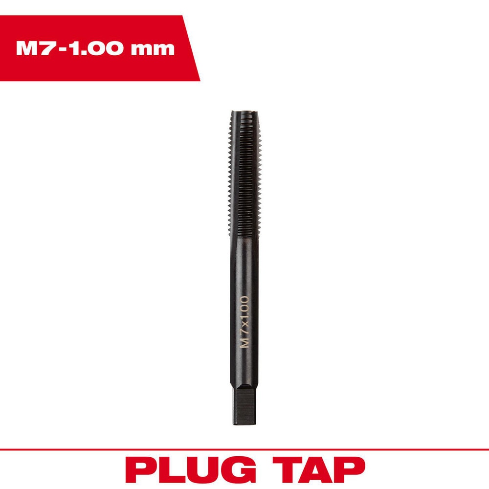 Straight Flute Taps; Tap Type: Straight Flute ; Thread Size (mm): M7x1 ; Chamfer: Plug ; Material: High-Carbon Steel ; Coating/Finish: Black Oxide ; Thread Direction: Right Hand