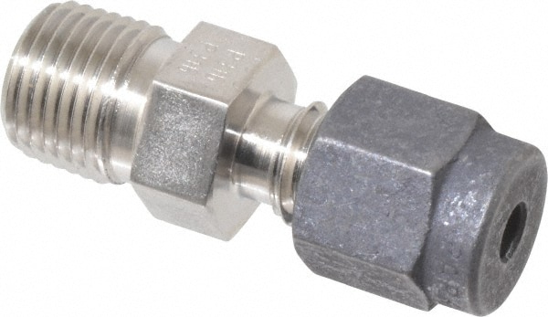 Parker 2-2 FBZ-SS Compression Tube Connector: 1/8" Thread, Compression x MNPT Image