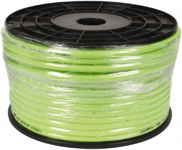 Multipurpose Air Hose: 1/4" ID, 250' - 300 Working psi, 140 &deg; F, Green, Hybrid Polymer