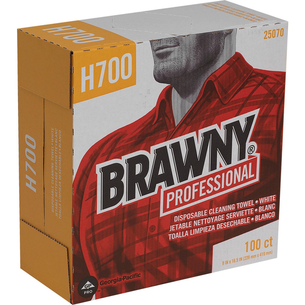 Brawny Professional H700 Disposable Cleaning Towels, Tall Box, White