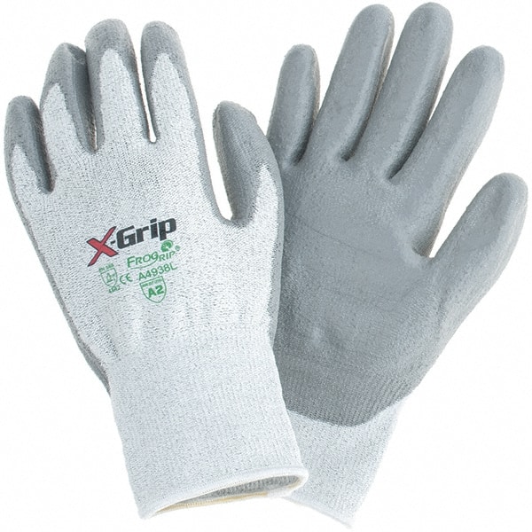 Cut-Resistant Gloves: Size L, ANSI Cut A2, Polyester (Shell)