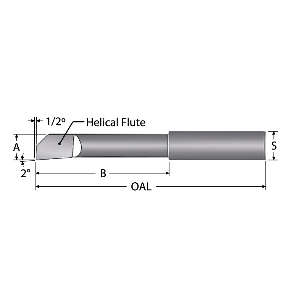 Scientific Cutting Tools HB90A Helical Boring Bar: 0.09" Min Bore, 1/2" Max Depth, Right Hand Cut, Submicron Solid Carbide 